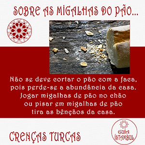 N&atilde;o se deve corta o p&atilde;o com a faca, pois perde-se a abund&acirc;ncia da casa. 